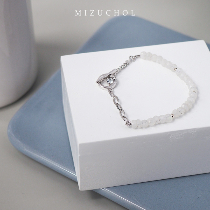 Moonstone and Aquamarine Bracelet - Ocean Style
