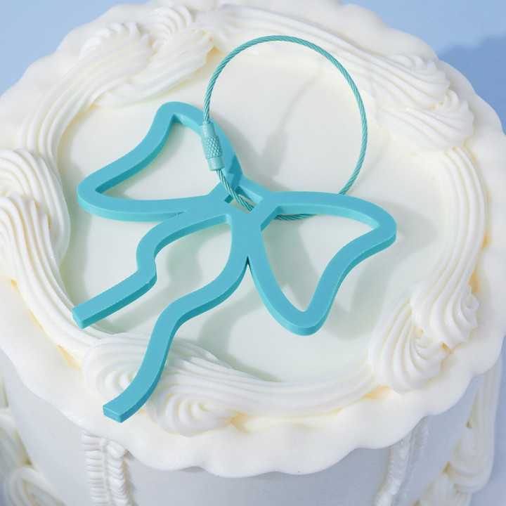 Blue Ribbon Keychain