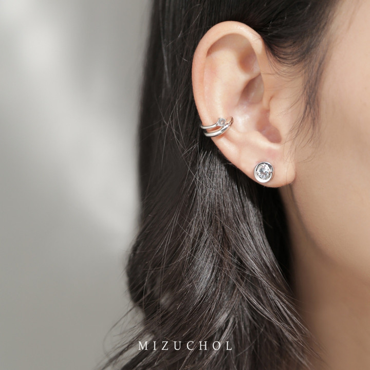 White Gold Plated Sterling Silver Aquamarine Earrings