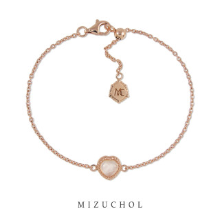 Armband aus rosévergoldetem Sterlingsilber mit Rosenquarz