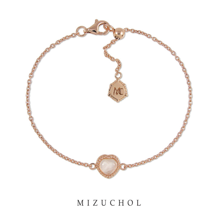 Rose Gold Plated Sterling Silver Rose Quartz Bracelet