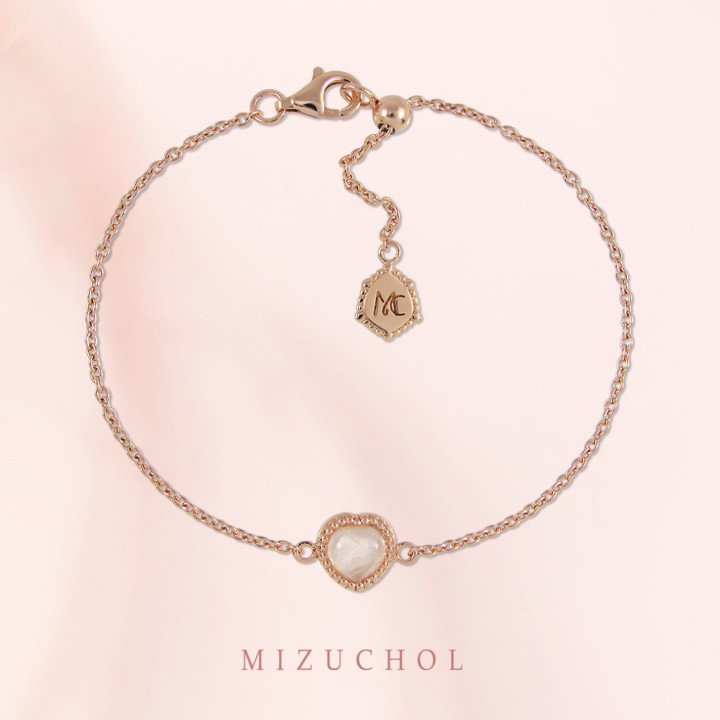Rose Gold Plated Sterling Silver Rose Quartz Bracelet