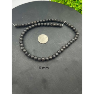 Black Lava Bead Strand | Natural Stone Jewelry Making Supplies