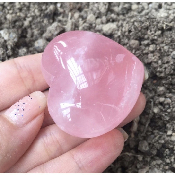 Rose Quartz Heart Stone | Emotional Support and Healing Crystal