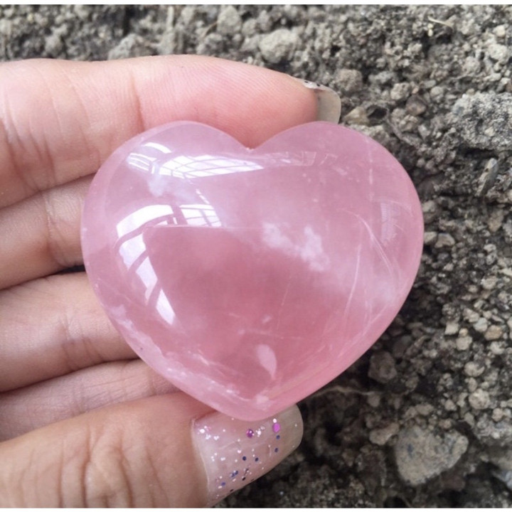 Rose Quartz Heart Stone | Emotional Support and Healing Crystal