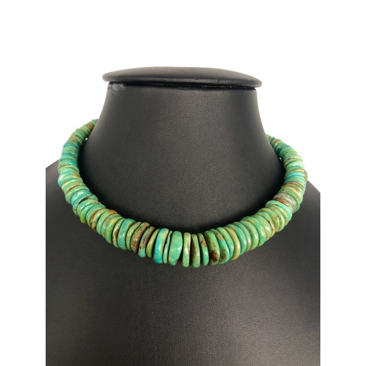 Arizona Green Donut Turquoise Necklace - Natural and Stylish