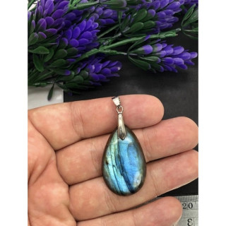 Blue Fire Labradorite Pendant - Labrodite Jewelry with Blue Flash