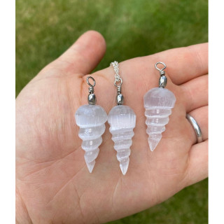 Selenite Spiral Necklace | Unicorn Pendant | Reiki Healing Crystal