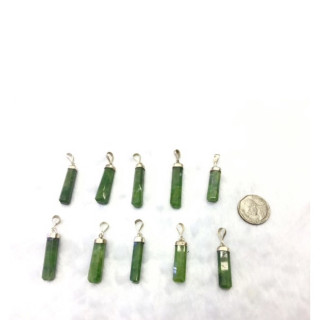 AAA Grade Natural Green Jade Pendant with Silver Chain