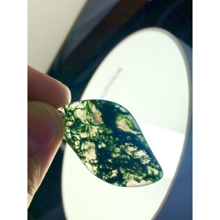 Elegant Natural Moss Agate Pendant for Jewelry Making