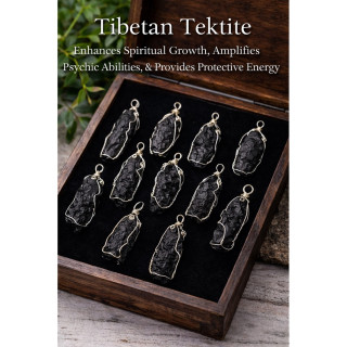 Tibetan Black Tektite Pendant: Healing and Meditation