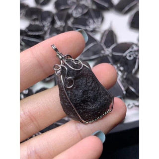 Black Tektite Pendant - Healing and Meditation | Natural Agni Manitite