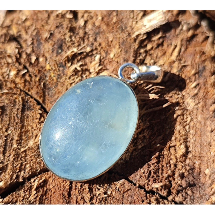 Aquamarine Pendant - Natural Stone | 925 Sterling Silver