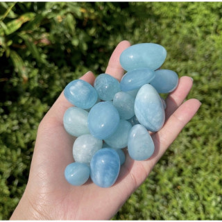 Aquamarine Tumbled Stone: Natural, High Grade for Healing and Chakra