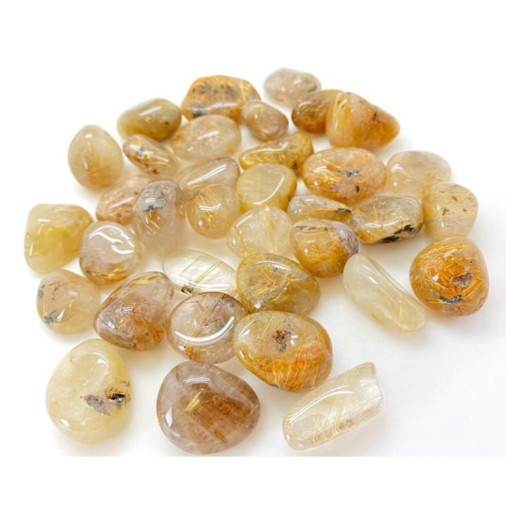 Golden Rutilated Quartz Crystal (AA Grade) - Tumbled Stones