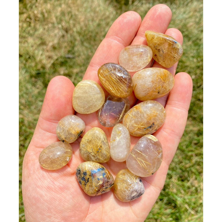 Golden Rutilated Quartz Crystal (AA Grade) - Tumbled Stones