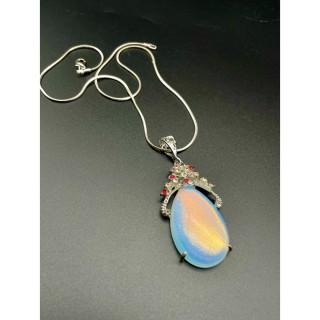 Opal gemstone pendant necklace - unique opalite jewelry