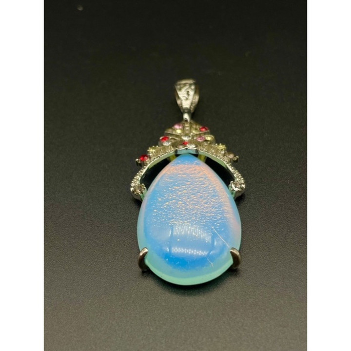 Opal gemstone pendant necklace - unique opalite jewelry