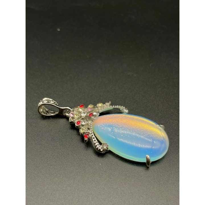 Opal gemstone pendant necklace - unique opalite jewelry