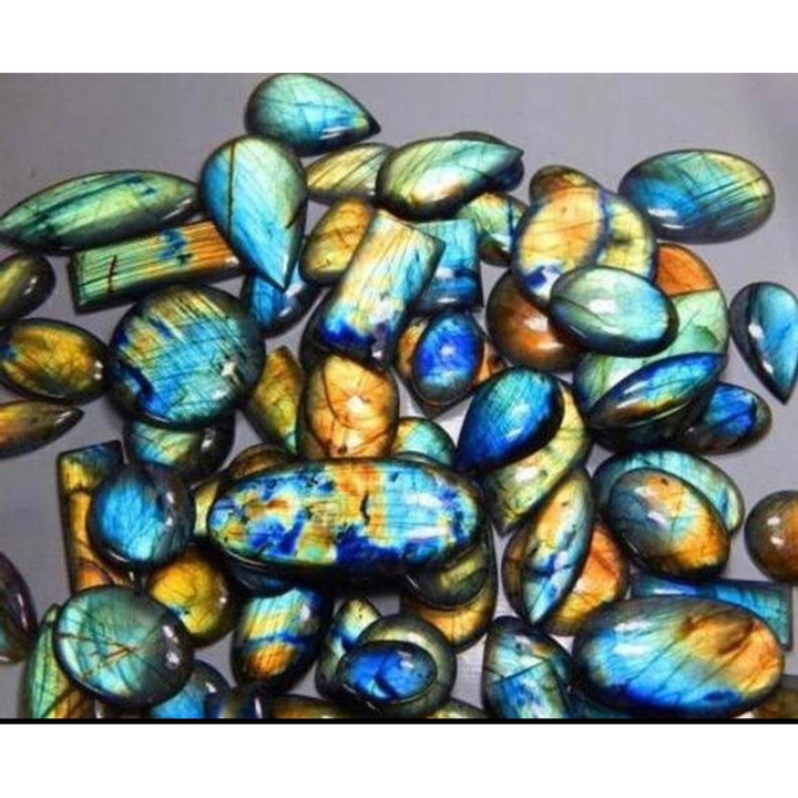 Labradorite Cabochon: Natural Polished Stone for Jewelry and Chakra
