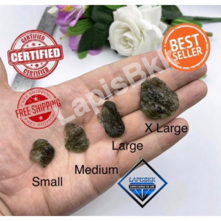 Czech Moldavite Tektites: Raw, Natural and Certified (XS-XL)