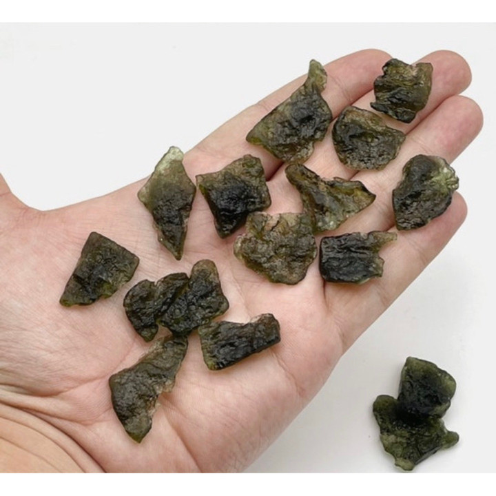 Czech Moldavite Tektites: Raw, Natural and Certified (XS-XL)