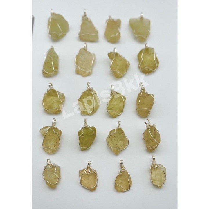 Libyan Desert Glass Pendant: Unique Copper Wire Design