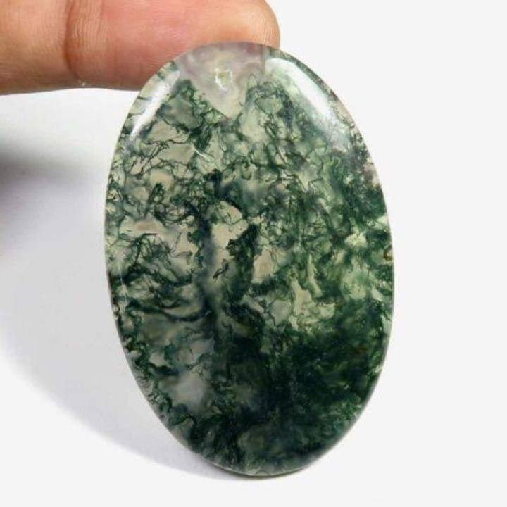 Natural Moss Agate Cabochon - Unique Stone for Jewelry Making