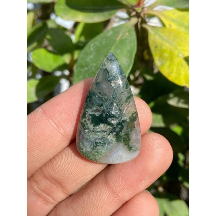 Natural Moss Agate Cabochon - Unique Stone for Jewelry Making