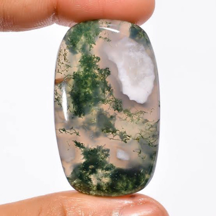 Natural Moss Agate Cabochon - Unique Stone for Jewelry Making