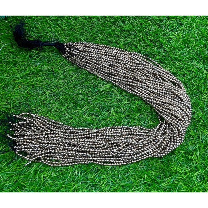 Natural Pyrite Beads - 15.5cm, 2-3mm Facets for Jewelry Making