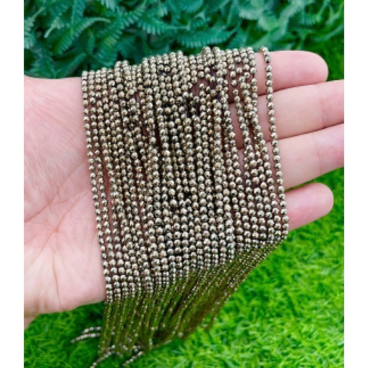 Natural Pyrite Beads - 15.5cm, 2-3mm Facets for Jewelry Making