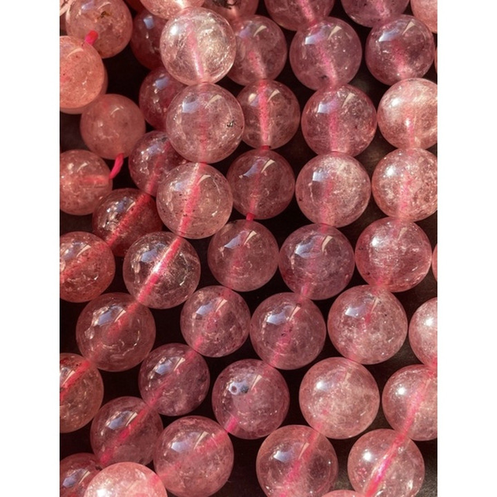 Genuine Strawberry Quartz Beads - 1 Strand, Mixed Sizes