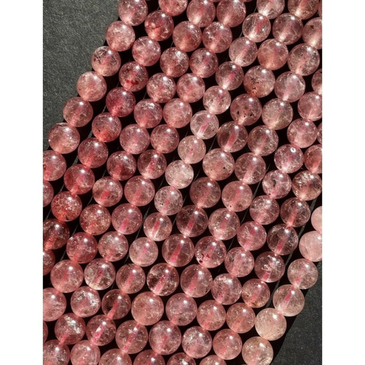 Genuine Strawberry Quartz Beads - 1 Strand, Mixed Sizes