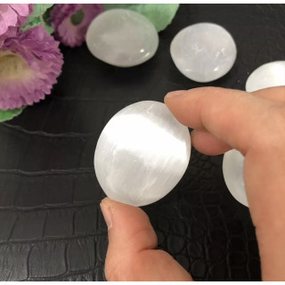 Selenite Crystal Palm Stone | Morocco Chakra Healing