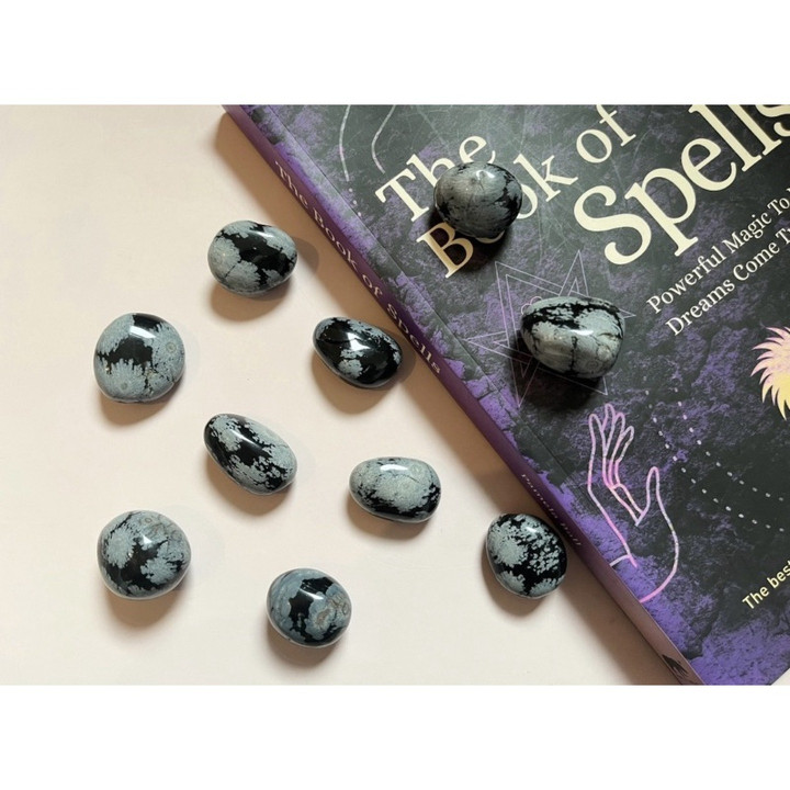 Snowflake Obsidian Tumbling Stone: Balance and Harmony