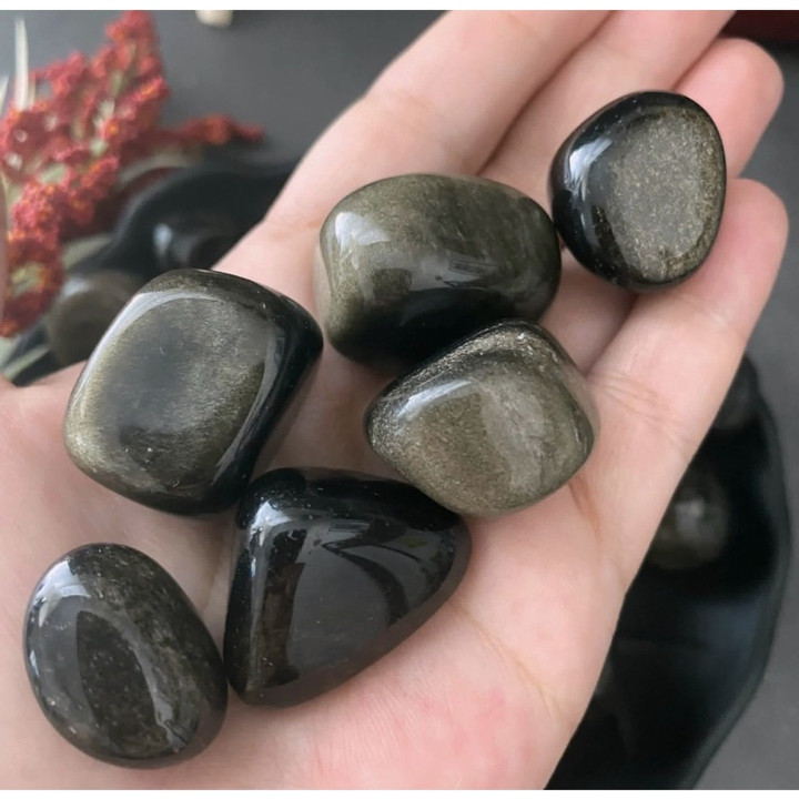 Golden Sheen Obsidian: Grounding Protection Stone | High Quality