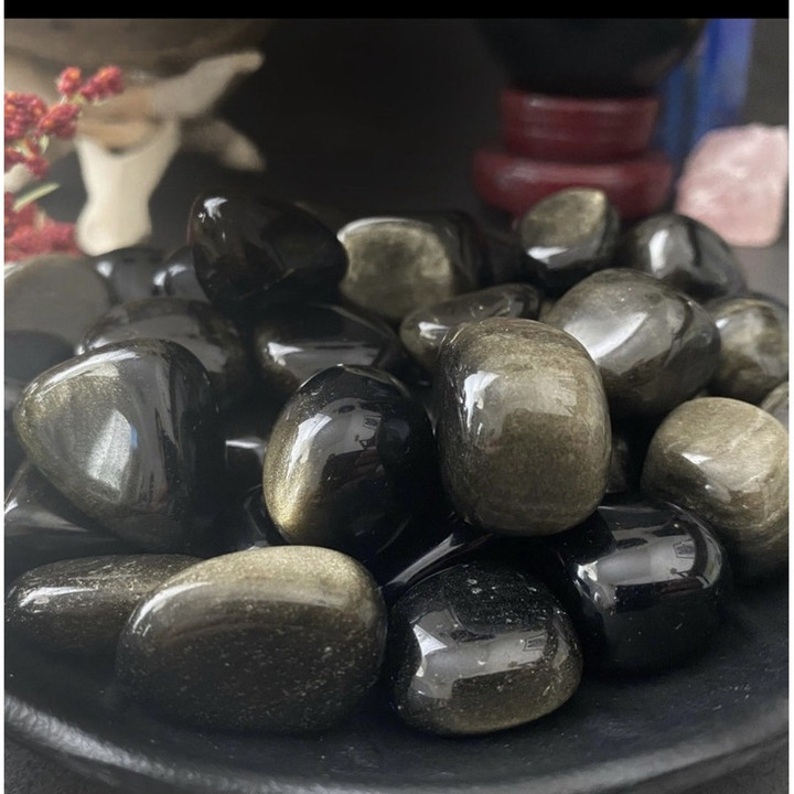 Golden Sheen Obsidian: Grounding Protection Stone | High Quality