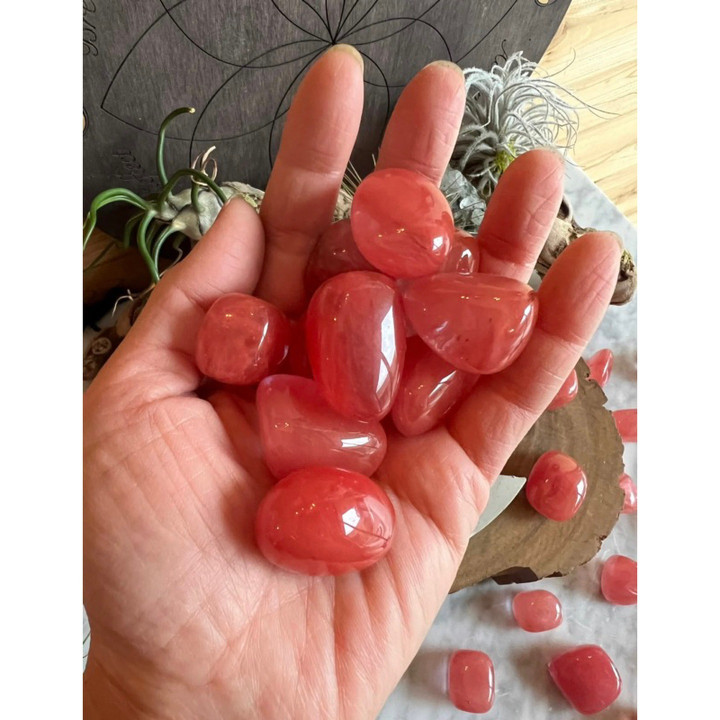 Cherry Quartz Tumbled Stone - Chakra and Reiki Healing