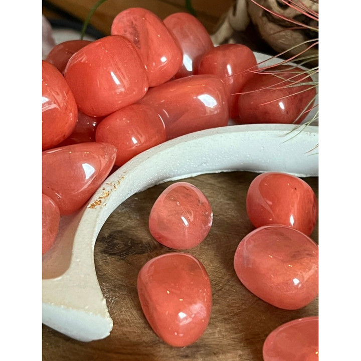Cherry Quartz Tumbled Stone - Chakra and Reiki Healing