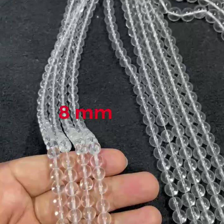 Clear Quartz Crystal Bead Strand - Natural and High-Quality (15.5")
