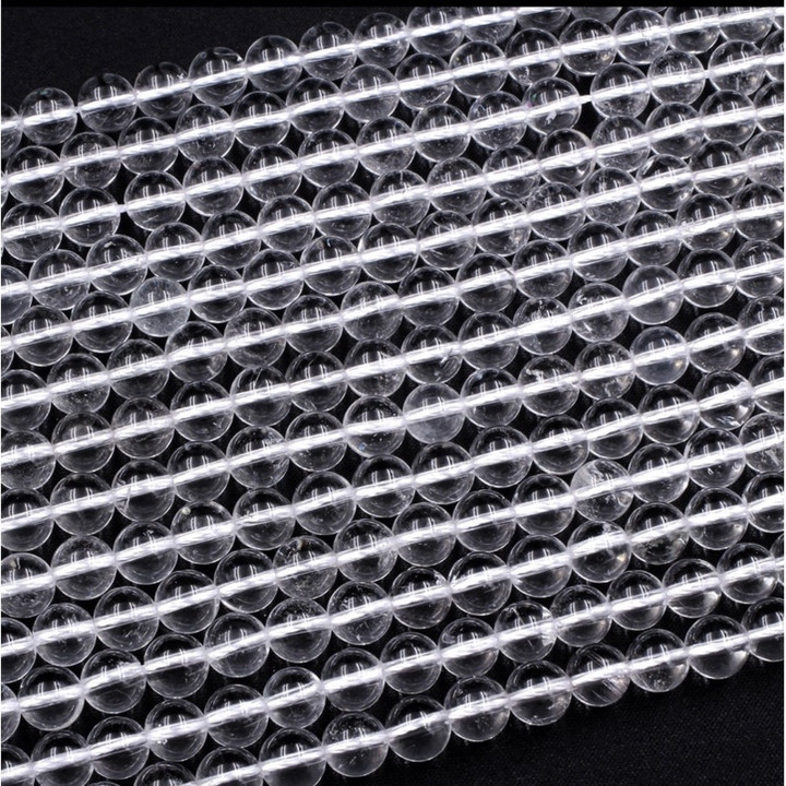 Clear Quartz Crystal Bead Strand - Natural and High-Quality (15.5")