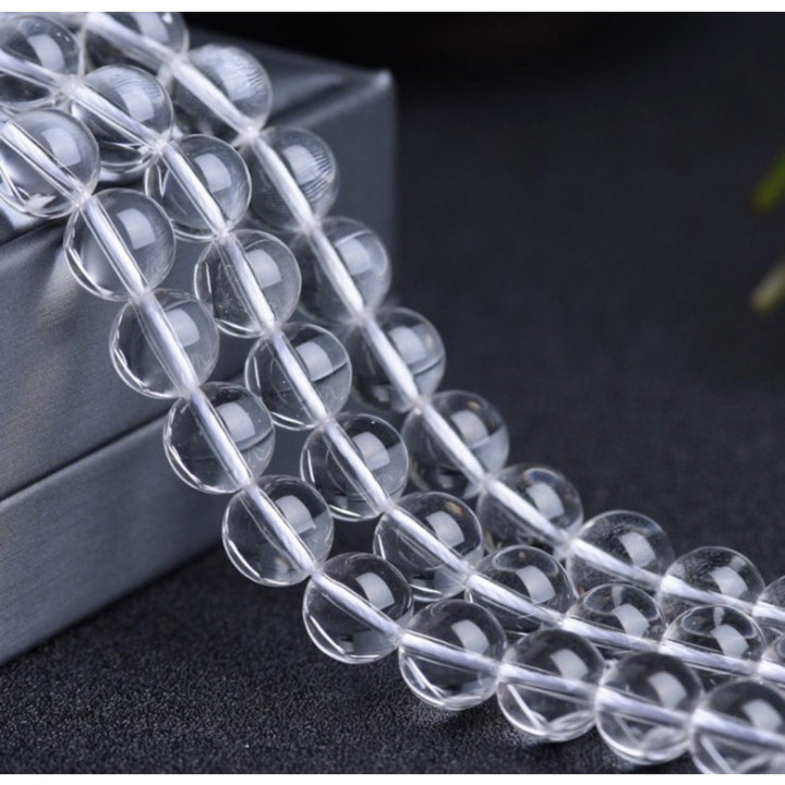 Clear Quartz Crystal Bead Strand - Natural and High-Quality (15.5")