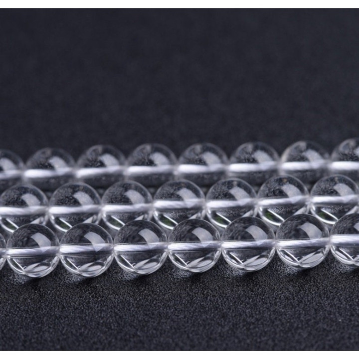 Clear Quartz Crystal Bead Strand - Natural and High-Quality (15.5")
