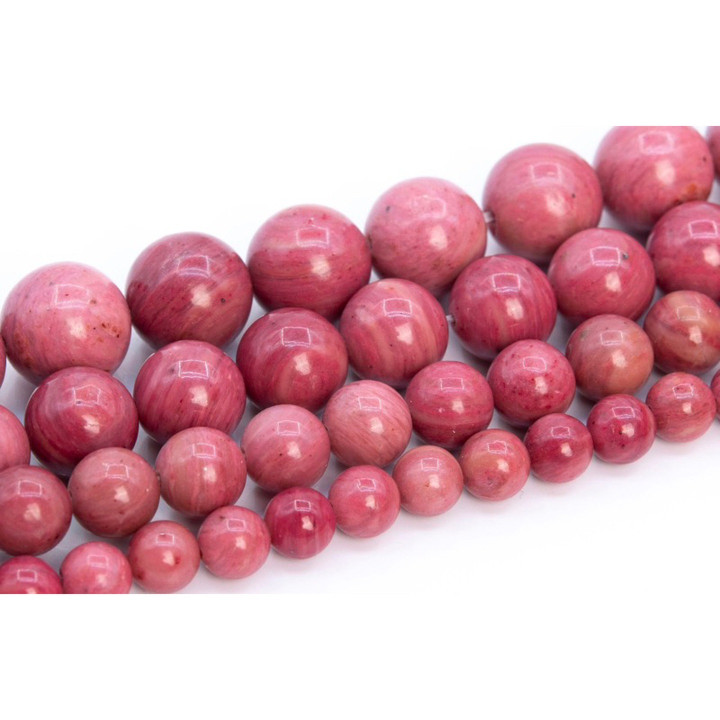 Natural Rose Pink Rhodonite Beads (6-11mm) - 1 Strand