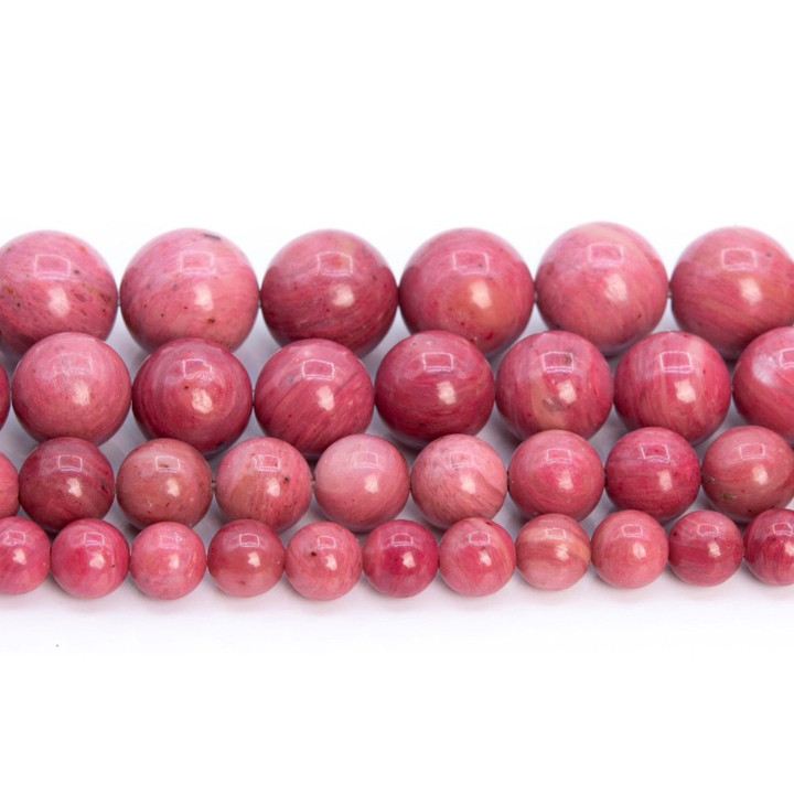 Natural Rose Pink Rhodonite Beads (6-11mm) - 1 Strand