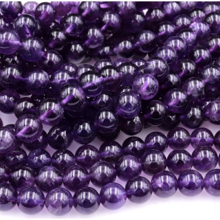Amethyst Beads: Natural Stone, Round Shape, Various Sizes