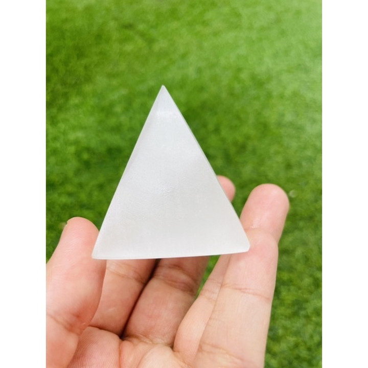 Selenite Pyramid: Natural Large Crystal for Energy and Clarity