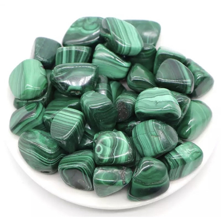 Natural Malachite Tumble Stone - Polished and Powerful Energy