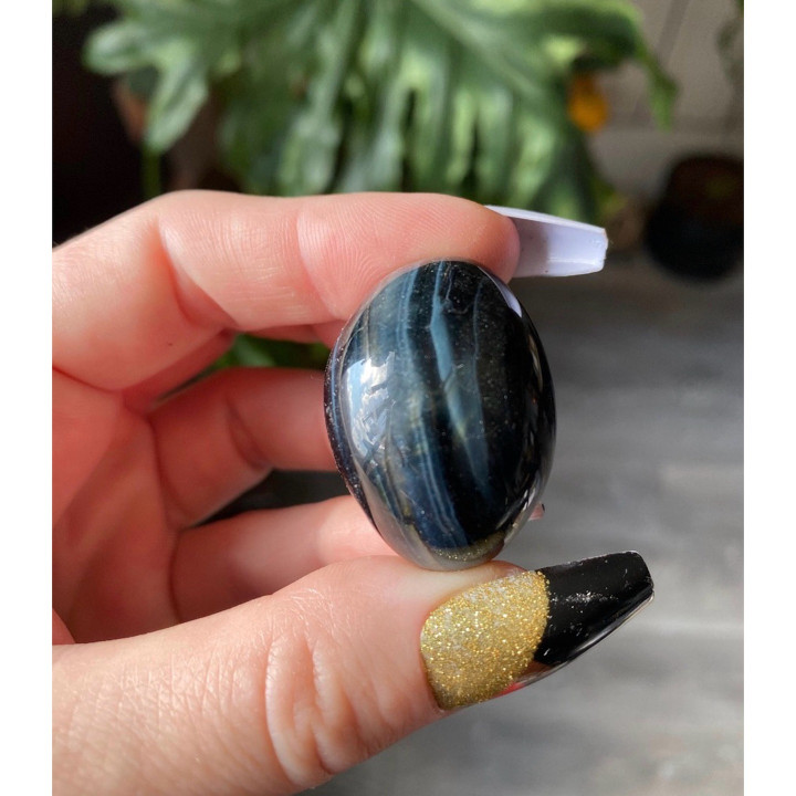 Blue Tiger Eye Tumbled Stone - Healing Crystals and Jewelry Making